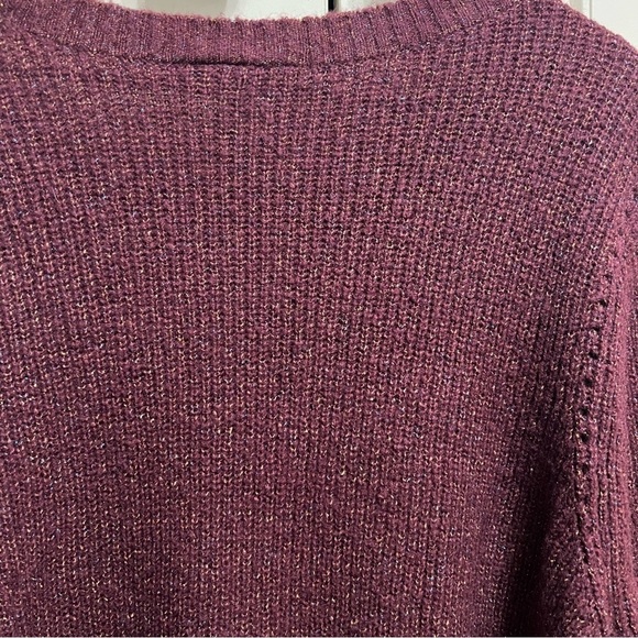 Lane Bryant Maroon and Metallic Sparkle Long Sleeve Sweater Size 18/20 - Picture 9 of 10